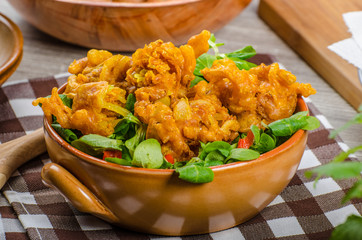 Crispy onion bhajis