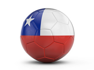 Obraz premium Soccer ball Chile flag