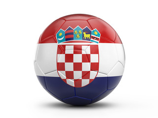 Naklejka premium Soccer ball Croatia flag