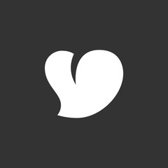 Heart icon on black background. Vector logo