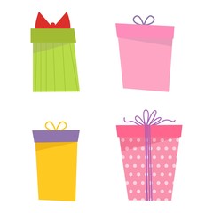 Gift box vector icon isolated set