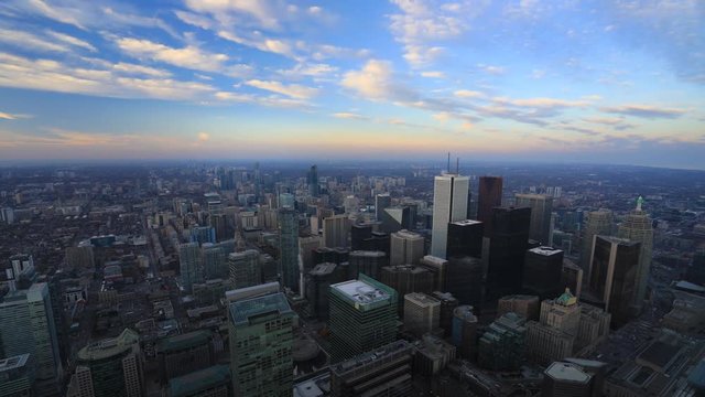 4K UltraHD Wide aerial timelapse over Toronto