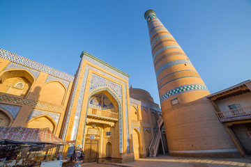 Islam Khodja Minaret and Mosque in Khiva, Uzbekistan