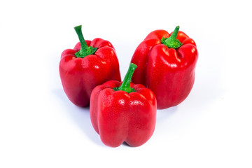 Red paprika isolated on white background