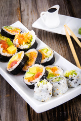 various sushi plate