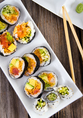 Fototapeta na wymiar various sushi plate
