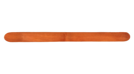 painting tools wooden spatula and brush isolated on white