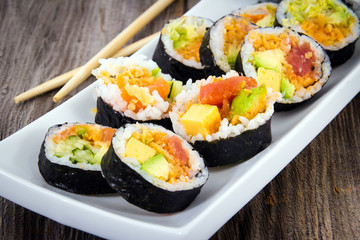 various sushi plate