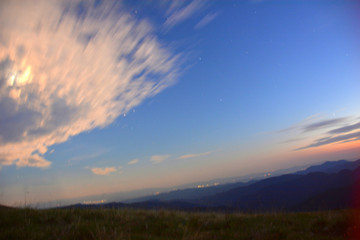beautiful sunset in the mountains