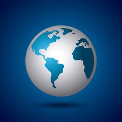 earth planet sphere icon over blue background. vector illustration