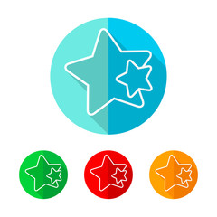 Set of colored star icons. Vector illustration.