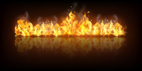 Realistic Fire Flame Banner