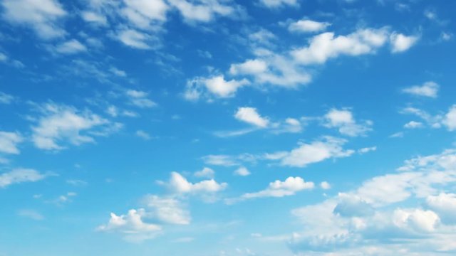 Time lapse with white clouds in the blue sky. FHD vedeo.