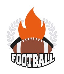 american football ball sport equipment. colorful design. vector illustration