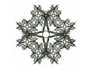 Abstract fractal with a green pattern