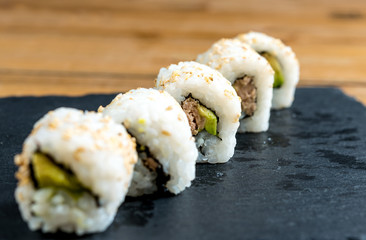 fresh sushi traditional japanese food on the table