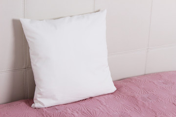 White pillow case Mockup. Interior photo