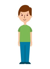 cartoon man with casual clothes over white background. vector illlustration