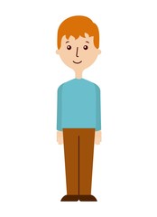 cartoon man with casual clothes over white background. vector illlustration