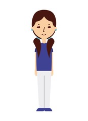 cartoon woman with casual clothes over white background. vector illlustration