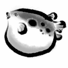 フグ/手書き風1C © kodomoz2000