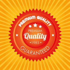 Fototapeta na wymiar premium quality guaranteed orange sticker vector illustration