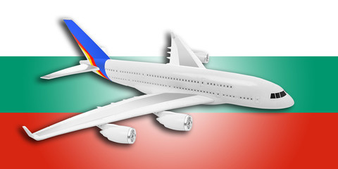 Plane and Bulgaria flag.