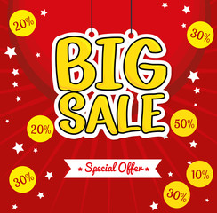 lettering hanging big sale special offer vector illustration eps 10