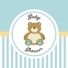 baby shower card with cute bear icon. colorful design. vector illustration