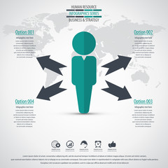 Business management, strategy or human resource infographic. 