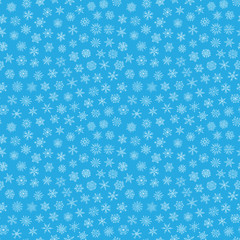 Christmas seamless doodle pattern with snowflakes