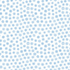 Christmas seamless doodle pattern with snowflakes