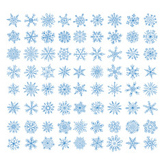 Set of different  snowflakes