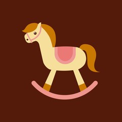 cute horse toy icon over red background. colorful design. vector illustration