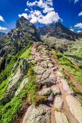 Obraz premium Mountain trail to Ko�cielec in summer, Tatra Mountains, Poland