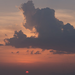Sky with clouds at sunrise and sunset
