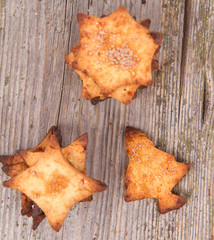 Christmas cookies on a wooden background