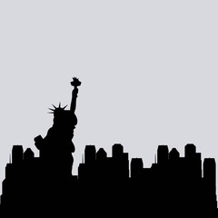 Fototapeta premium silhouette of New york city over white background. vector illustration
