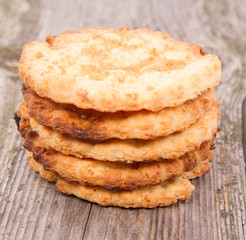 Cookies on wooden background
