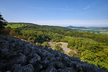 Blockschutthalde am Schafstein, Biosphärenreservat Rhön, Hessen, Deutschland