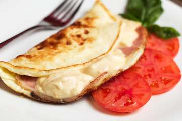 Omelette with ham and cheese breakfast