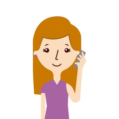 cartoon woman person smiling over white background. vector illustration