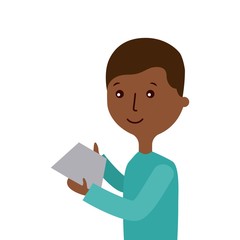 cartoon man person over white background. colorful design. vector illustration