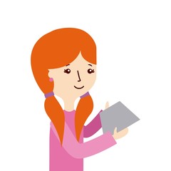 cartoon woman person smiling over white background. vector illustration