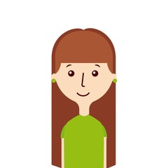 cartoon woman person smiling over white background. vector illustration