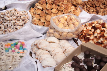 Confectionery and biscuits for sale in a market