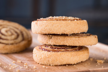 Fototapeta na wymiar Raspberry Jam Filled Shortbread Cookies