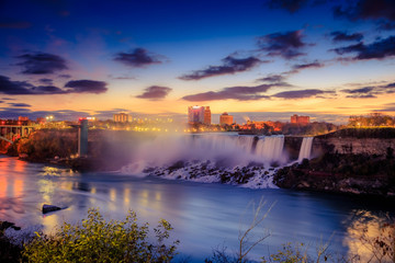 Niagara Falls in Ontario Canada during sunrise