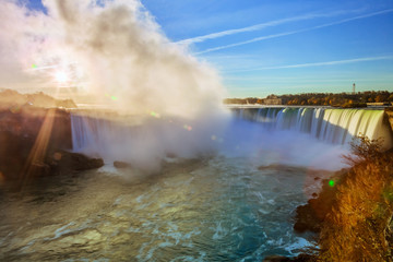 Niagara Falls in Ontario Canada during sunrise