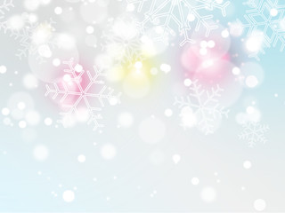 winter bokeh background with snowflake